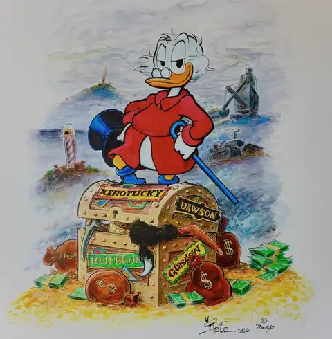 Duckified Friedrich's "Wanderer above the Sea of Fog"